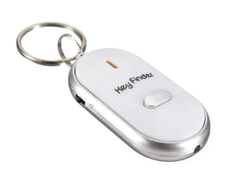 Звук свисток Управление светодиодный Key Finder брелок, позволяющий быстро и без труда найти потерянный унисекс брелок пластмассовая коробочка для ключей цепи