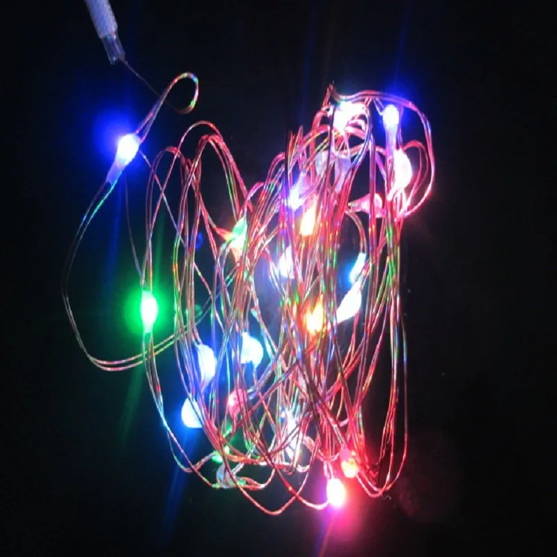 2 м Медный провод Гирлянды светодиодные свет 20LED 3AA Батарея питание