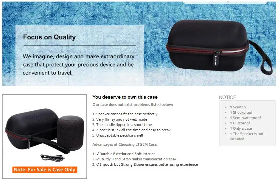 LTGEM Сумка для планшета EVA для Anker Soundcore Motion Q портативный bluetooth-динамик-Дорожная Защитная сумка для хранения