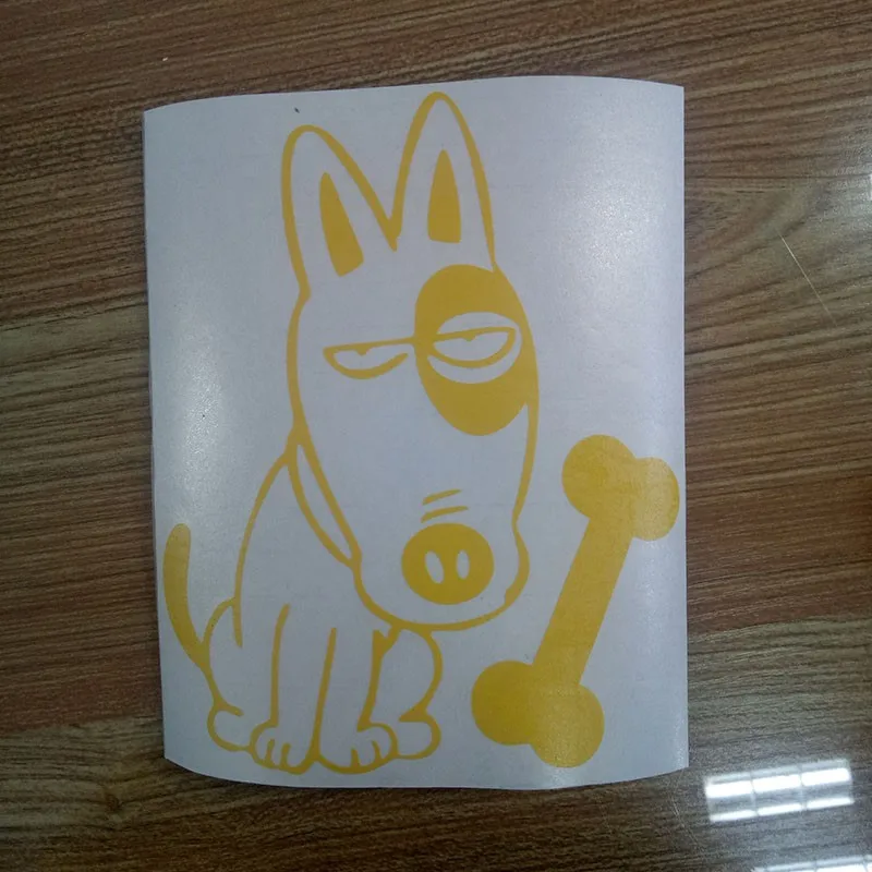 Funny Bull Terrier Dog &amp Bone Fuel Tank Car Sticker | Cool Puppy Pet Decal Автомобили и мотоциклы