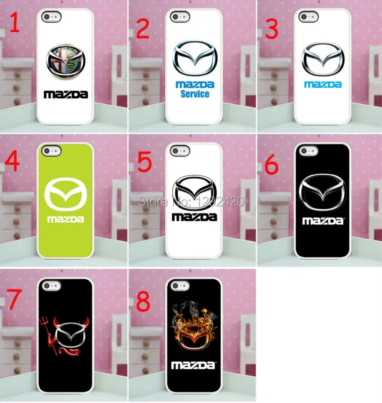 Чехол mazda автомобиль logo жёсткая кожи белый чехол для iPhone 4 4S и|case for i phone|case i9300cover n97 |
