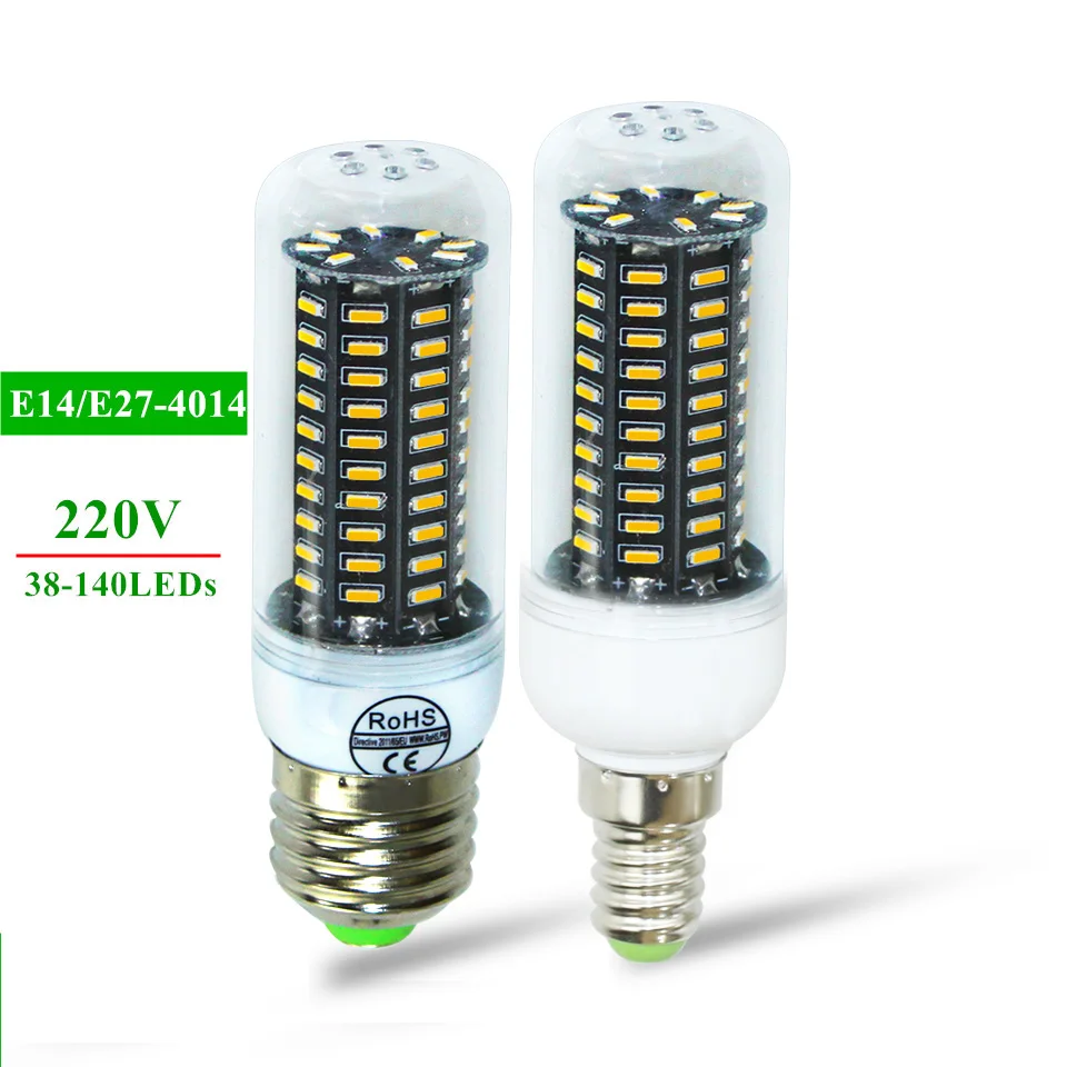 E14 Светодиодный E27 светильник для кукурузы 220 В 4014SMD светодиодный 38 55 78 88 140