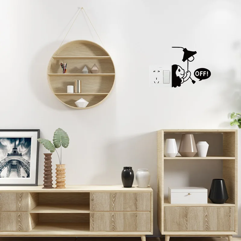 DIY креативные черные девушки мультфильм Съемные Наклейки на выключатель ПВХ