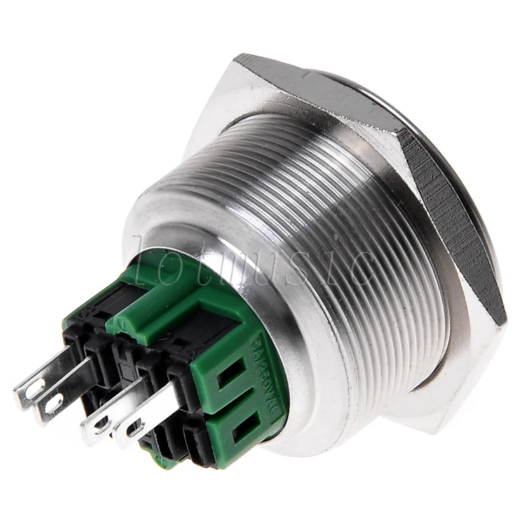 30 мм с фиксацией плоской головкой кнопочный переключатель самозатягивающиеся 5а