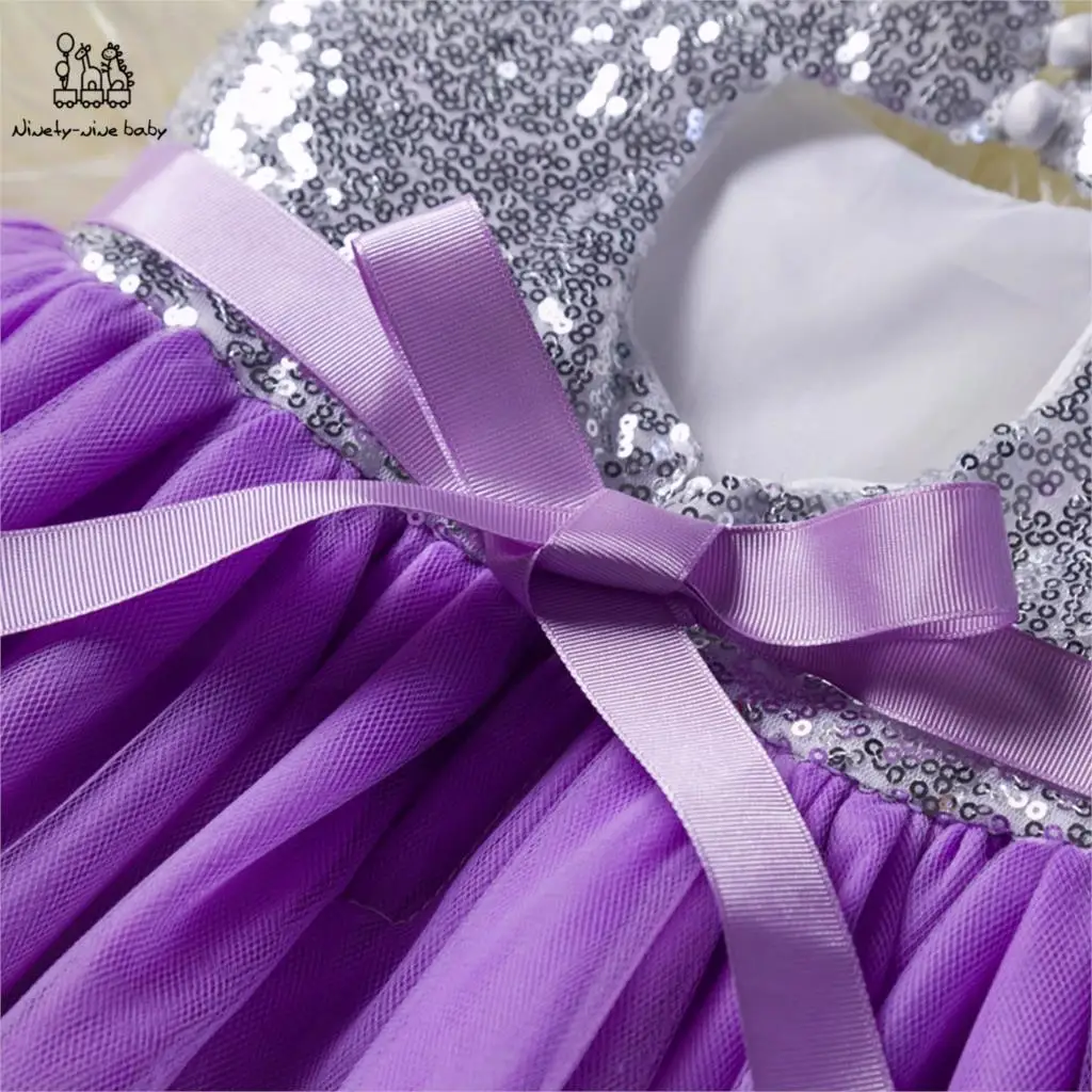 Summer New Girls Dress Mesh Princess Sequins Backless Love Baby Evening Birthday Party | Детская одежда и обувь
