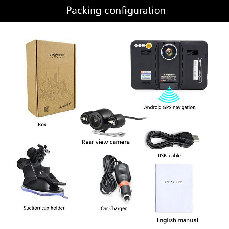 7 дюймов Android Автомобильный ВИДЕОРЕГИСТРАТОР Камера Full HD 1080 P с GPS навигация Европе