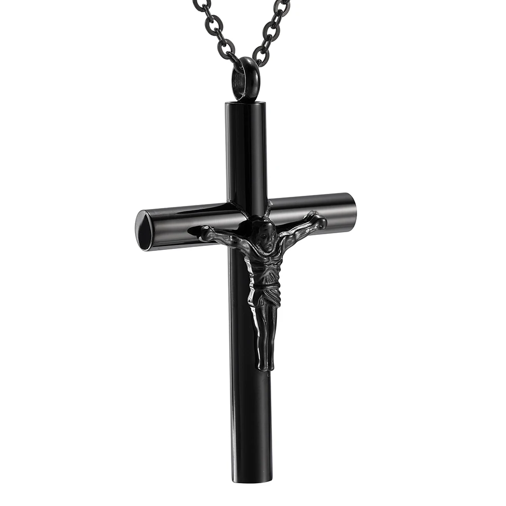 

IJD9877 Memorial Jesus Cross Pendant Necklace Cremation Jewelry Keepsakes Ashes Urn Pendant Necklace