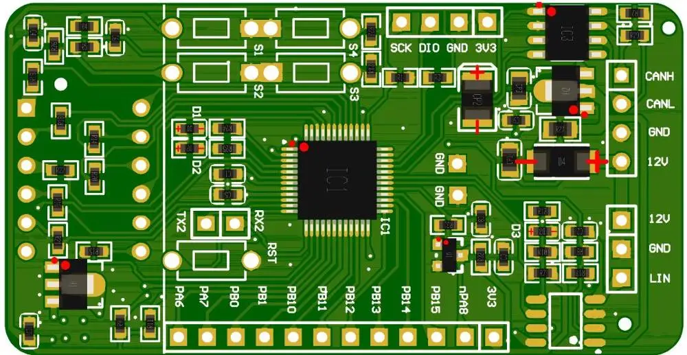 Для однолинейной CAN/высокоскоростной CAN/LIN макетной платы STM32F072 TJA1028 AU5790 цифровая
