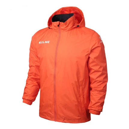 Orange KELME, спортивное детское футбольное Джерси, куртка для бега, тренировок, походов, водонепроницаемые плащи с капюшоном, весна-осень, пальто, K15S606-1 - Цвет: Orange