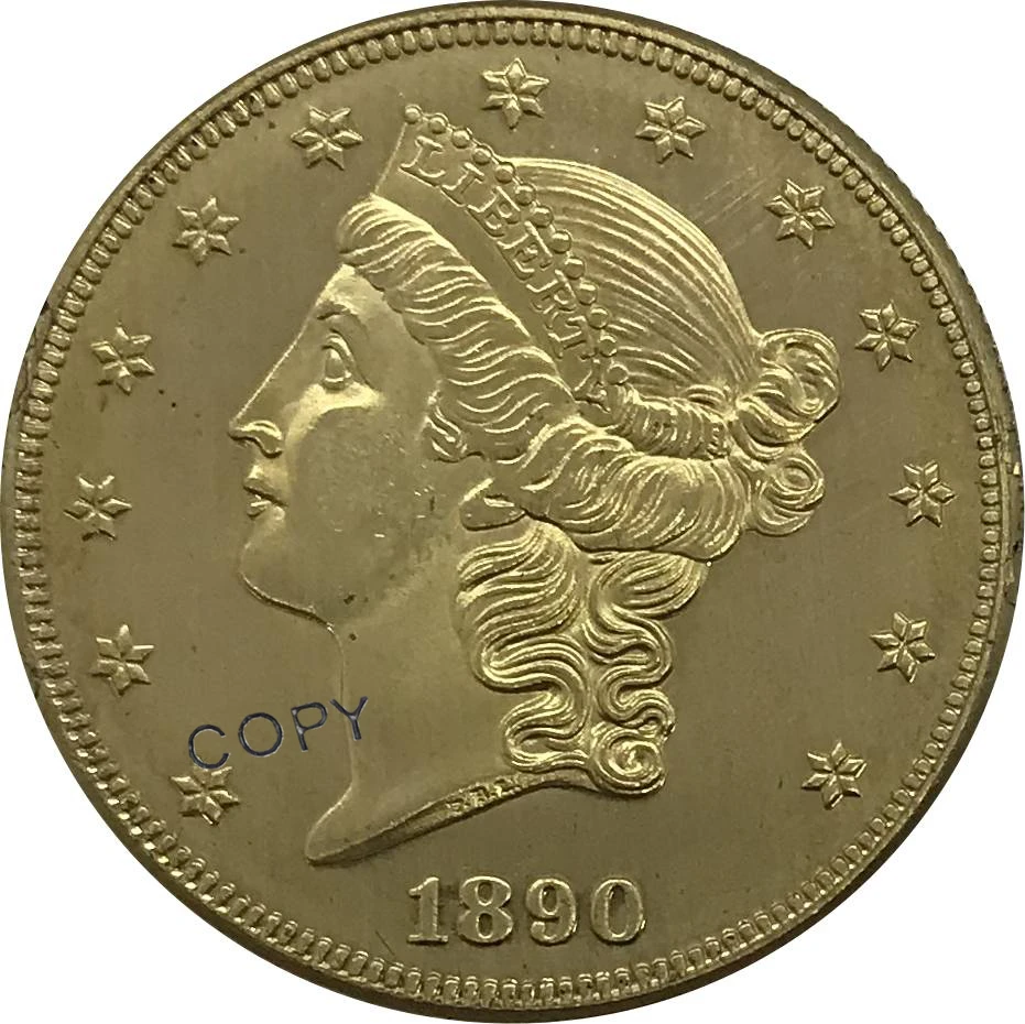 Коллекционные монеты США 1890 20 двадцати долларов голова свободы двойной Орлан с