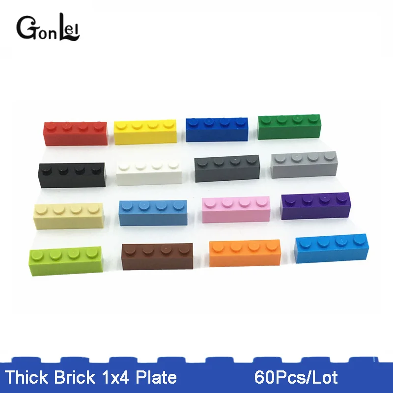 60 шт./лот Moc кирпич 1x4 (3h)* 3010 DIY просветленные Блоки Кирпичи совместимы с Rebrickable Technic