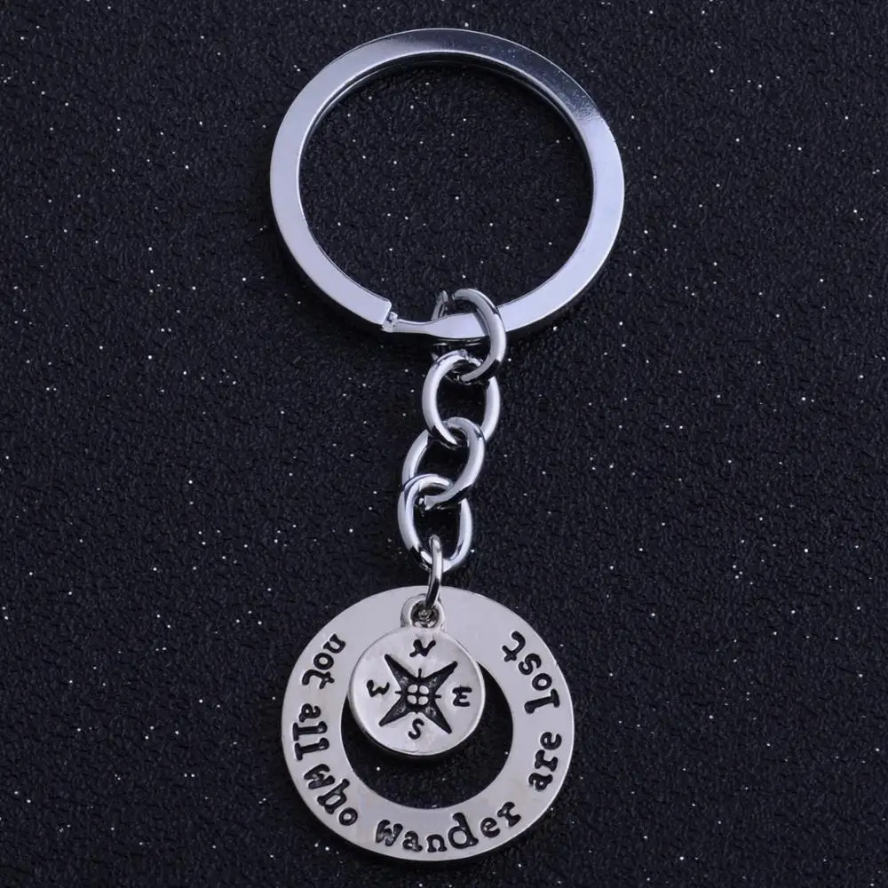 12 шт. оптовая продажа не все кто бродит теряется подвеска с компасом брелок Семья