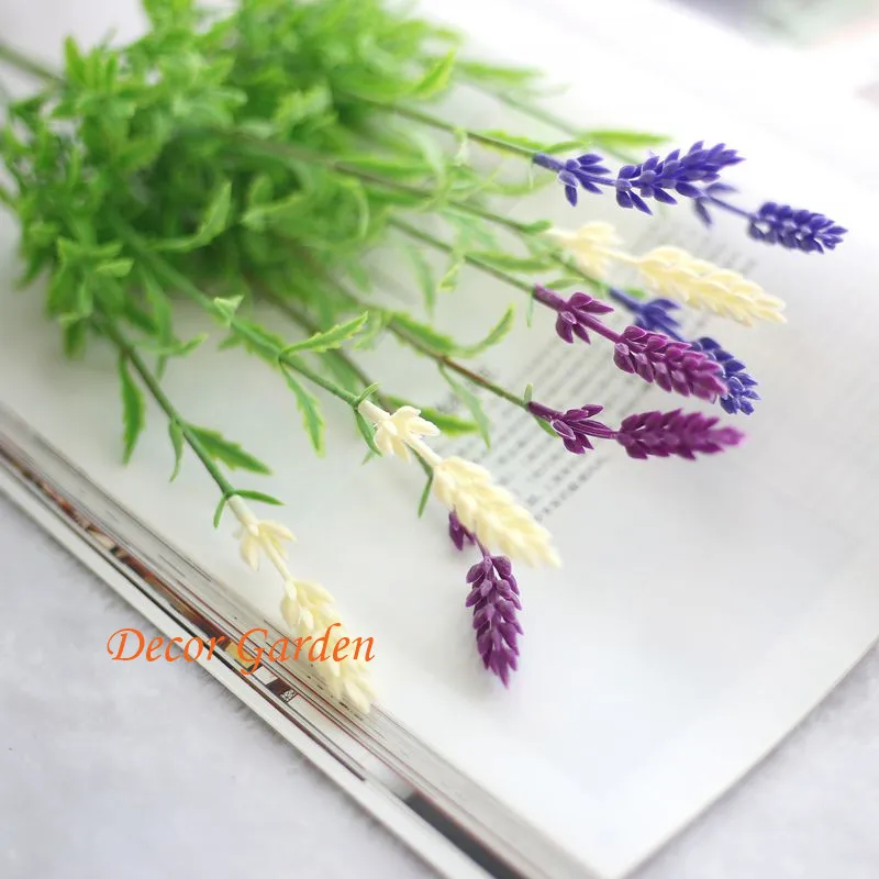 4Color Single Artificial Silk Lavender Lavandula Angustifolia Green Plant Grass For DIY Flower Bouquet Home Wedding Decoration | Дом и сад
