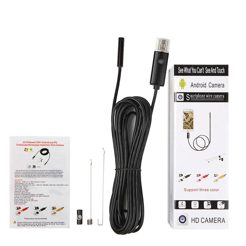 8 мм 2 м 5 Mini USB Android инспекции эндоскоп Камера подводный endoscopio Tube Змея микро-Камера s