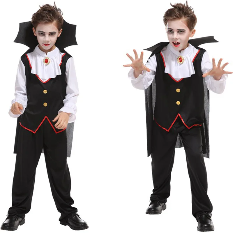 

Christmas Carnival Halloween COS Masquerade Vampire Prince Costumes Kids Boys Noble Ghost Fancy Dress Children Cosplay Clothes