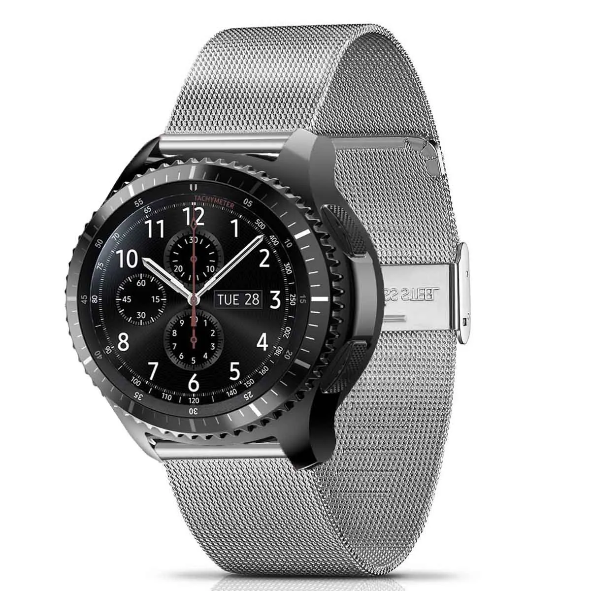 Silver 22 мм ремешок для часов, Миланская петля, ремешок для samsung Шестерни S3 Frontier/классический ремешок для наручных часов для huawei GT Нержавеющая сталь группа galaxy Watch 46 мм - Цвет: Silver