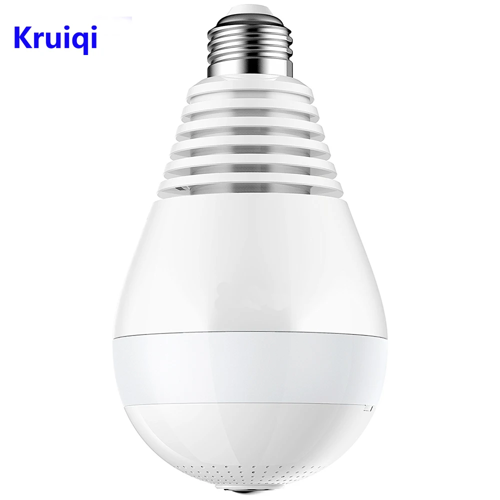Kruiqi Wifi ip-камера 1080P лампа светодиодный светильник 360 градусов Wi-Fi рыбий глаз CCTV камера 2 МП Домашняя безопасность WiFi камера панорамная камера