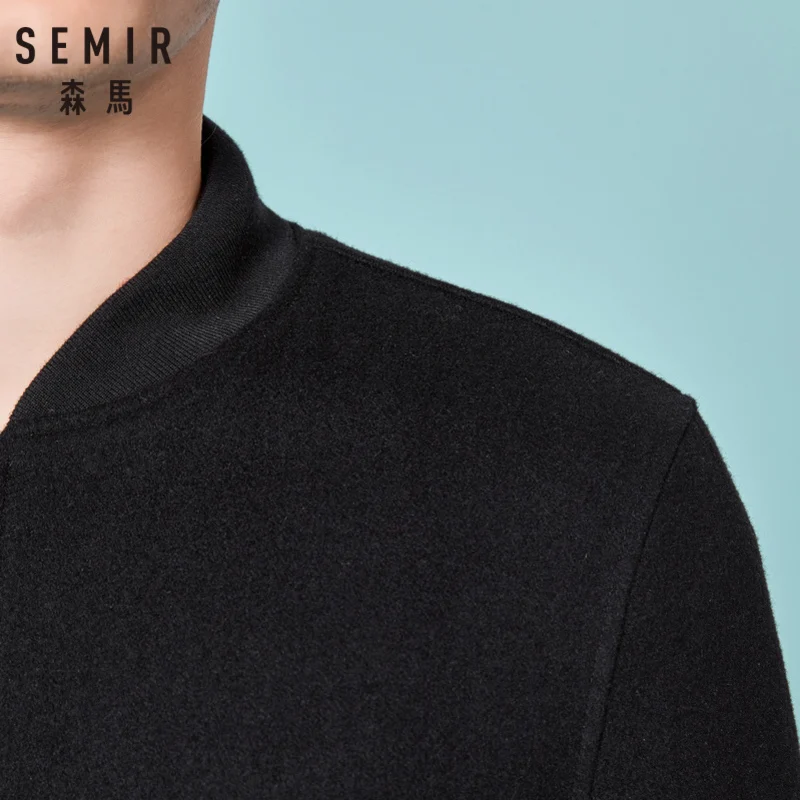 Мужская шерстяная бейсбольная куртка SEMIR на молнии Спортивная мужская с косым