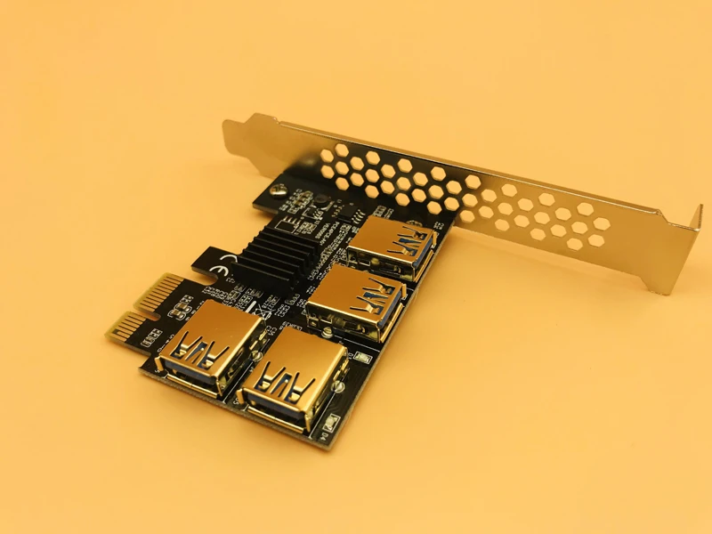 Переходная карта Gold USB 3 0 PCI-E Express 1x к 16x PCIE 1 4 слота PCIe МУЛЬТИПЛИКАТОРНАЯ для