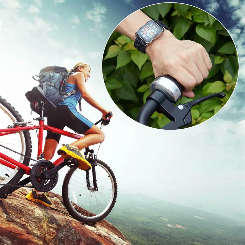 Новое поступление нейлоновый зонтик веревка ремешок для Apple Watch SE Band серии 6 5 4 3 2