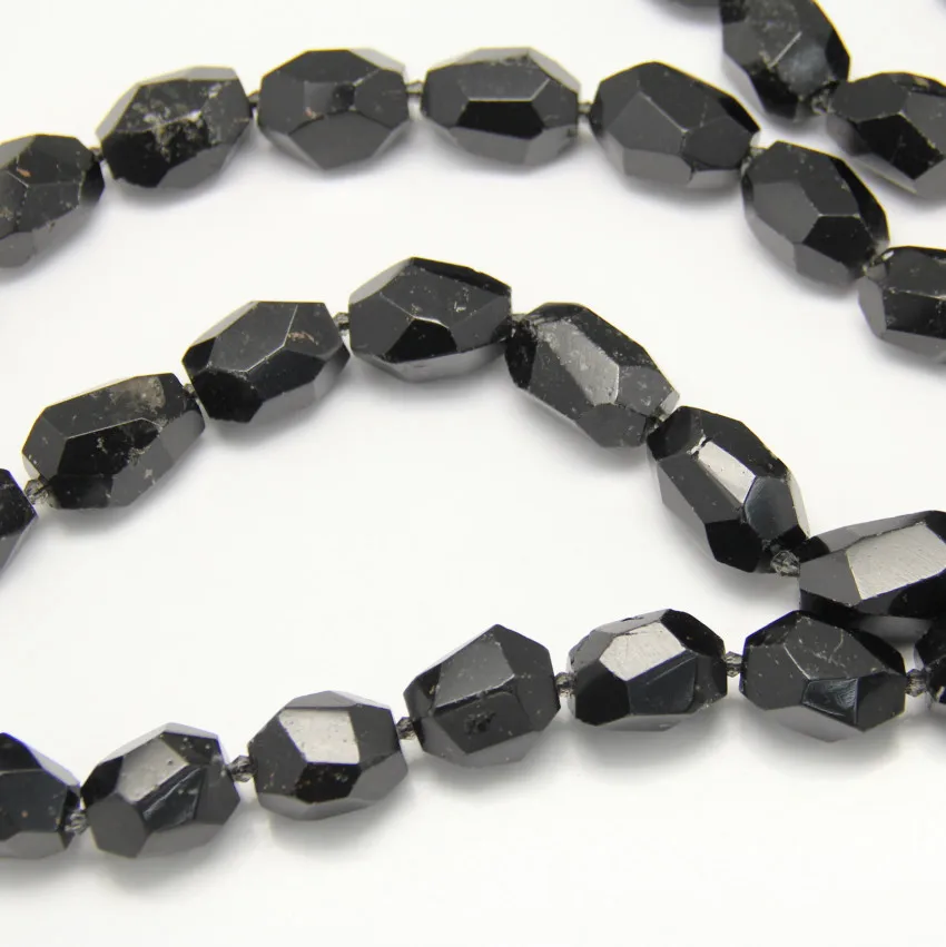 Бусины из черного турмалина граненые бусины-Nugget для ожерелья бусины-подвески