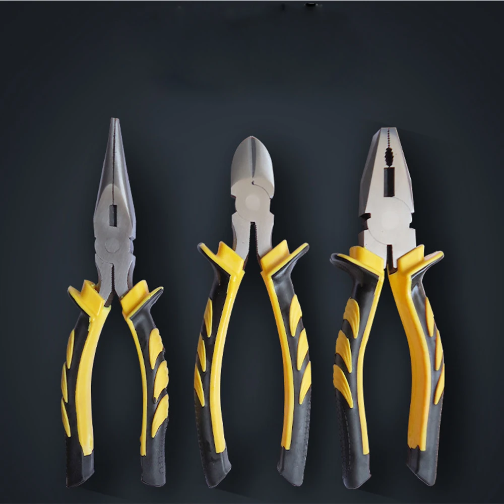 Набор мини-плоскогубцев-долговечный набор инструментов, кусачки для кабеля, сгиб, длинный нос, изогнутый нос, диагональная резка