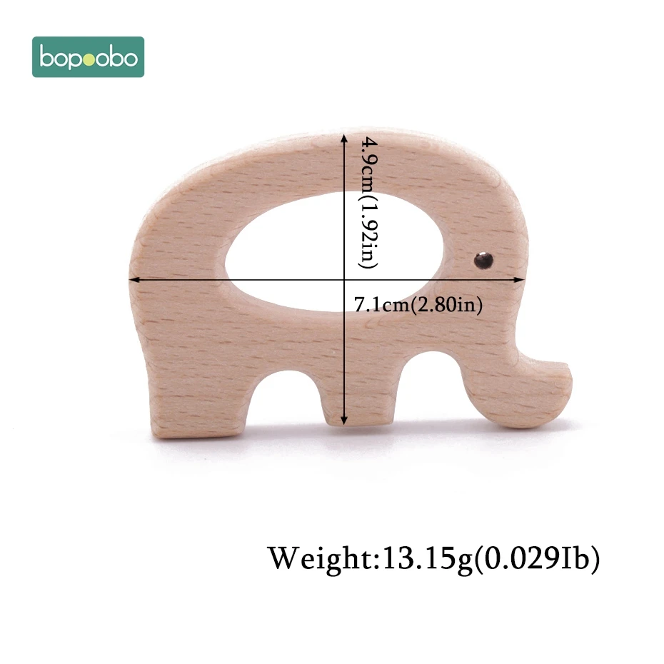 Elephant Bopobo 5 шт. деревянные игрушки-Прорезыватели в виде животных крошечные Прорезыватели для новорожденных детские игрушки Аксессуары для игр в спортзале детские игрушки деревянные прорезыватели - Цвет: Elephant