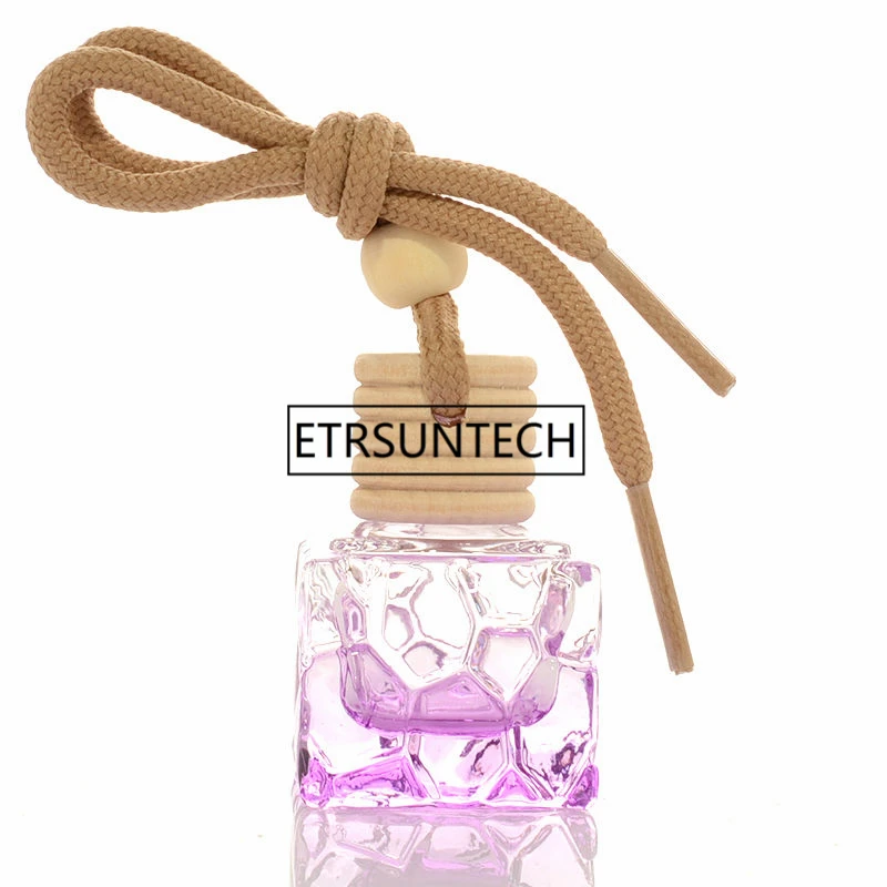 8ML Square Glass Hang Pendant Refillable Perfume Bottle Colored Car Scent Container F1307 | Красота и здоровье