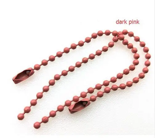 dark pink 50 шт. 2,4 мм шарики цепочки оптом подходит брелок/Куклы/этикетка ручной тег соединитель DIY Ювелирные изделия 12 см/4,72 дюйма Z579 - Цвет: dark pink