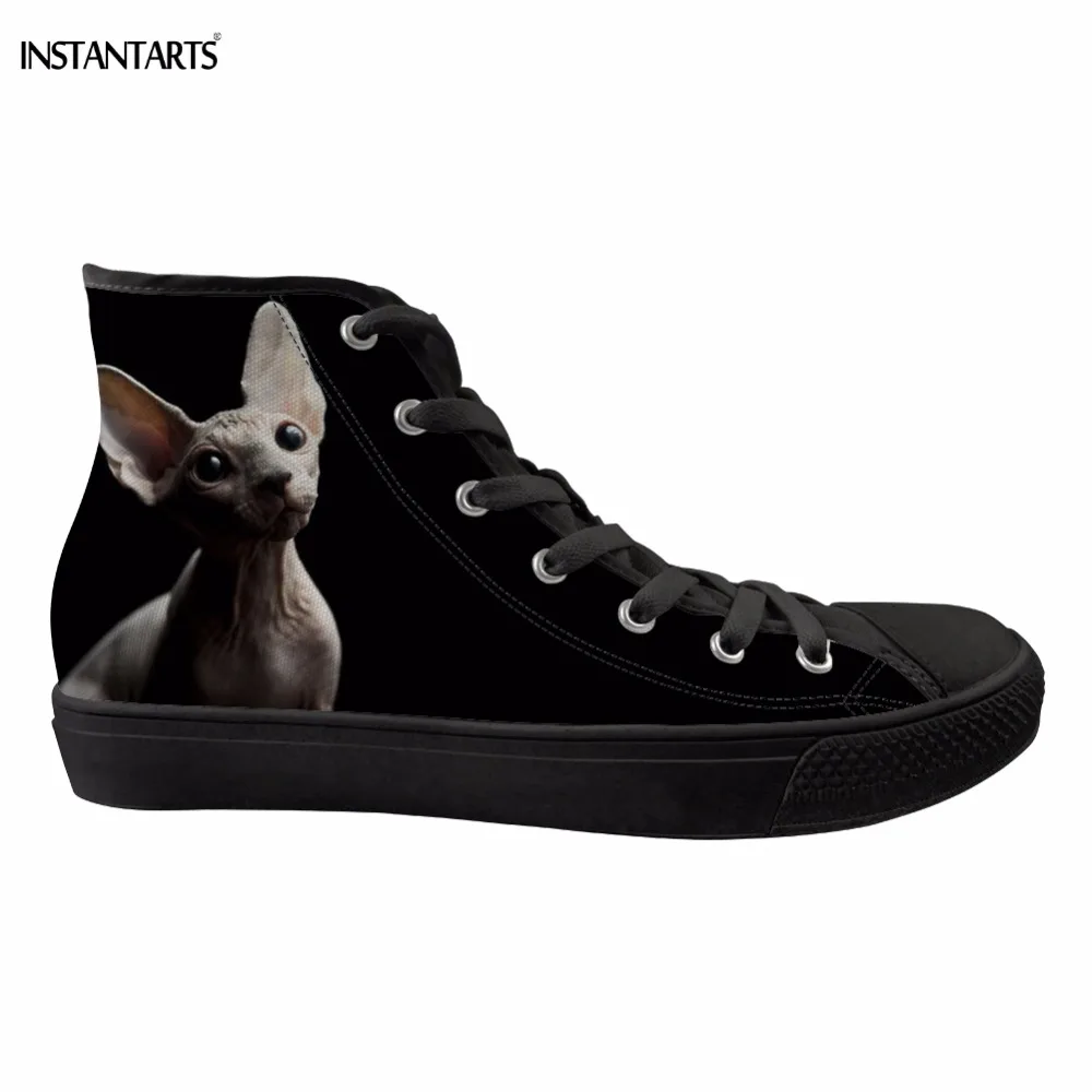 Женские классические кроссовки INSTANTARTS прогулочная обувь со шнуровкой Sphynx Cat