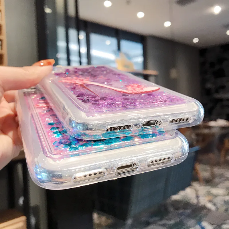 KISSCASE динамический милый зыбучий песок чехол для телефона iPhone X XR XS MAX жидкие чехлы
