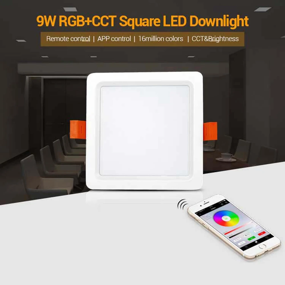 MiBoxer FUT064 9 Вт RGB + CCT квадратный светодиодный Светильник направленного света