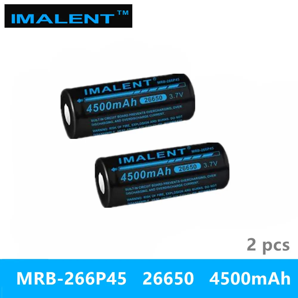 2 шт. IMALENT 26650 4500 мАч MRB 266P45 3 7 В литий ионная аккумуляторная батарея высокая