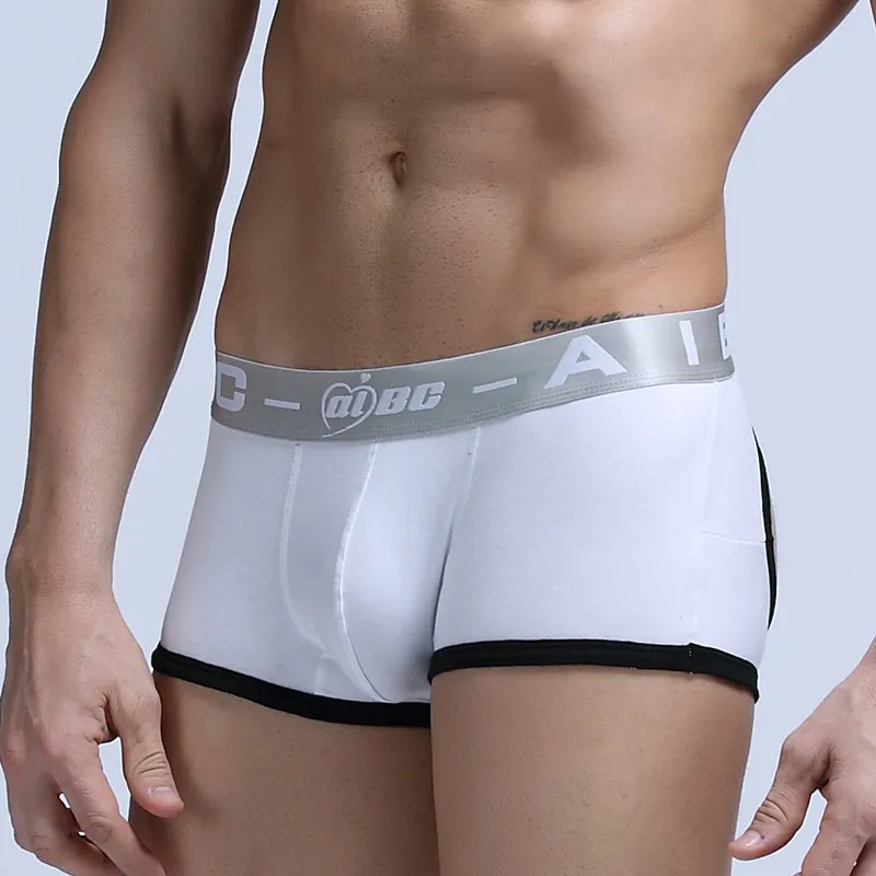 Мужское нижнее белье AIBC серебристые боксеры с ремешком|sexy male|aibc menmens underwear boxers |
