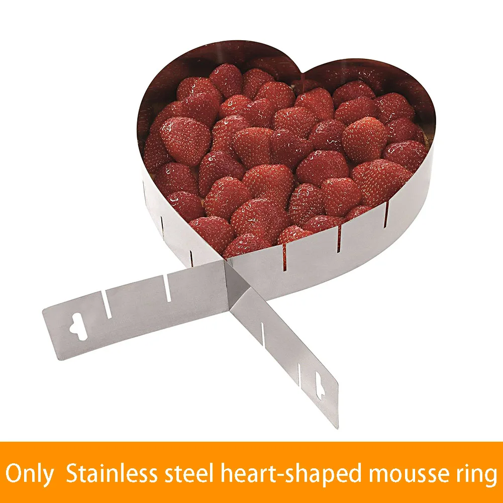 В форме сердца безопасная Форма Портативный мусс кольцо DIY для теста Нержавеющая