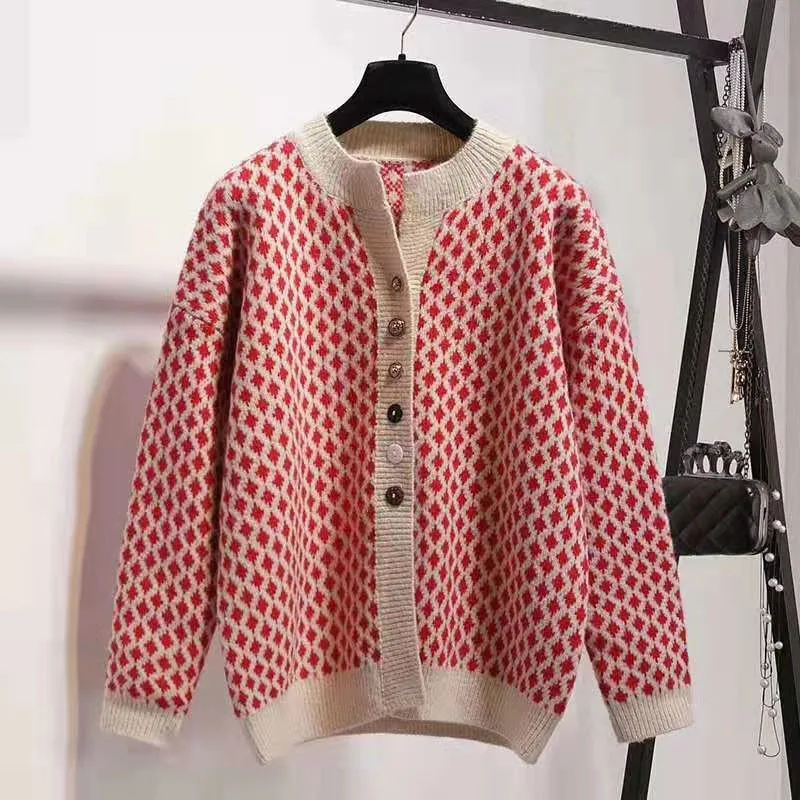 Loose Knitted Sweater Cardigan Women With Button Knit Ladies Oversize Sweaters Long Sleeve Warm 2019 Spring Knitwear Korea |