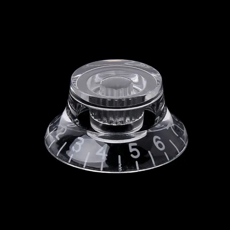 OOTDTY1pc Knob Button Bell Shape Guitar Tone Volume Control For LP Parts Transparent White | Спорт и развлечения