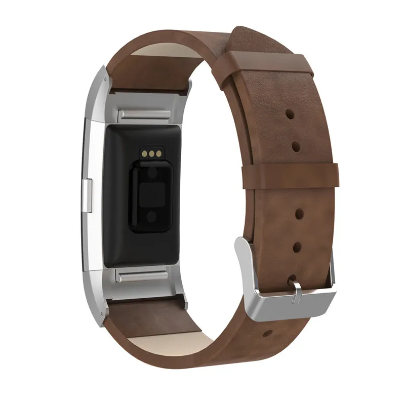brown2 Замените мужские Т-полосы для FitBit Charge 2 классический браслет из натуральной кожи фитнес-браслет для женщин мужчин маленький большой - Цвет: brown2