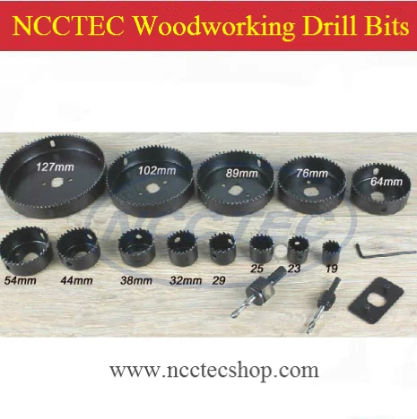 1 package of 13pcs woodworking drill bits | drilling holes for the board of wooden, Gypsum, plastic or PVC | enjoy fun of DIY