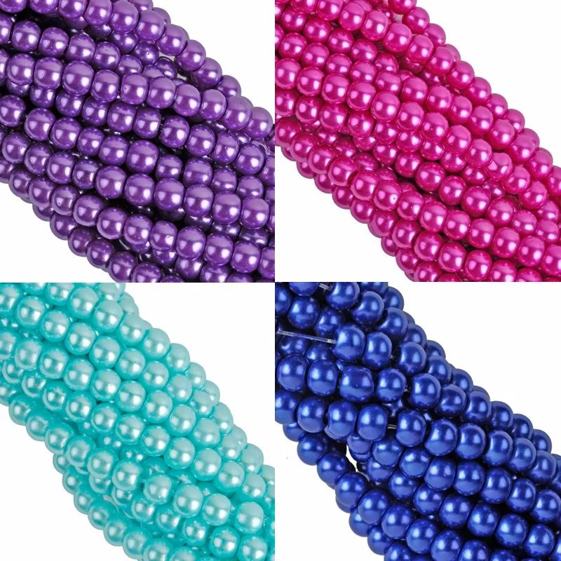 Модные стеклянные жемчужные бусины разделители Подвески 6 мм 100 шт. для браслетов