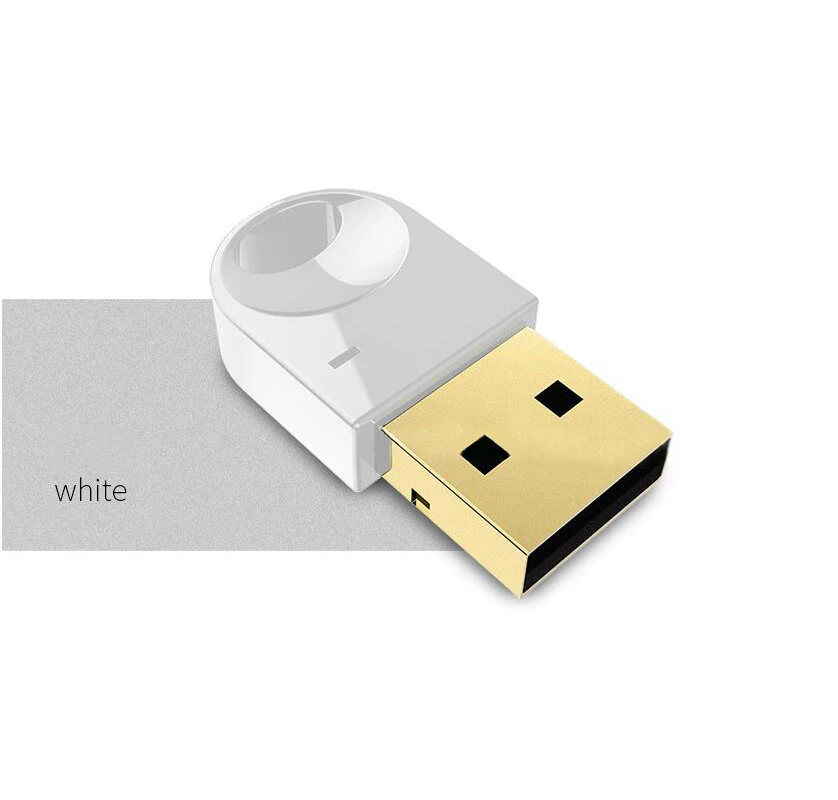 White CSR 4,2 Bluetooth адаптер Бесплатный драйвер Bluetooth ключ/приемник USB адаптер для компьютера Беспроводная гарнитура Bluetooth динамик - Цвет: White
