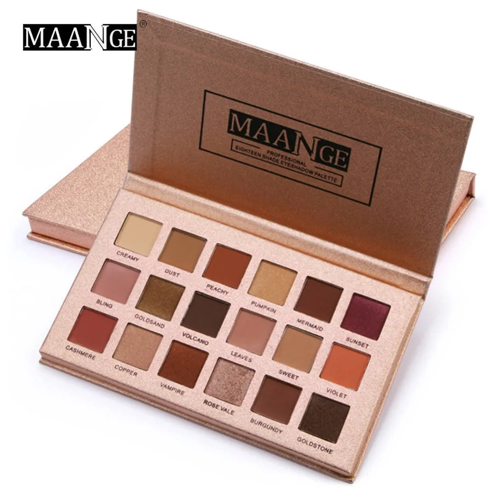 MAANGE Professional 18 цветов Тени для век Косметические матовые мерцающие тени Макияж