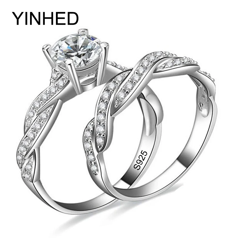 Женское Обручальное Кольцо YINHED Infinity Love обручальное кольцо из стерлингового