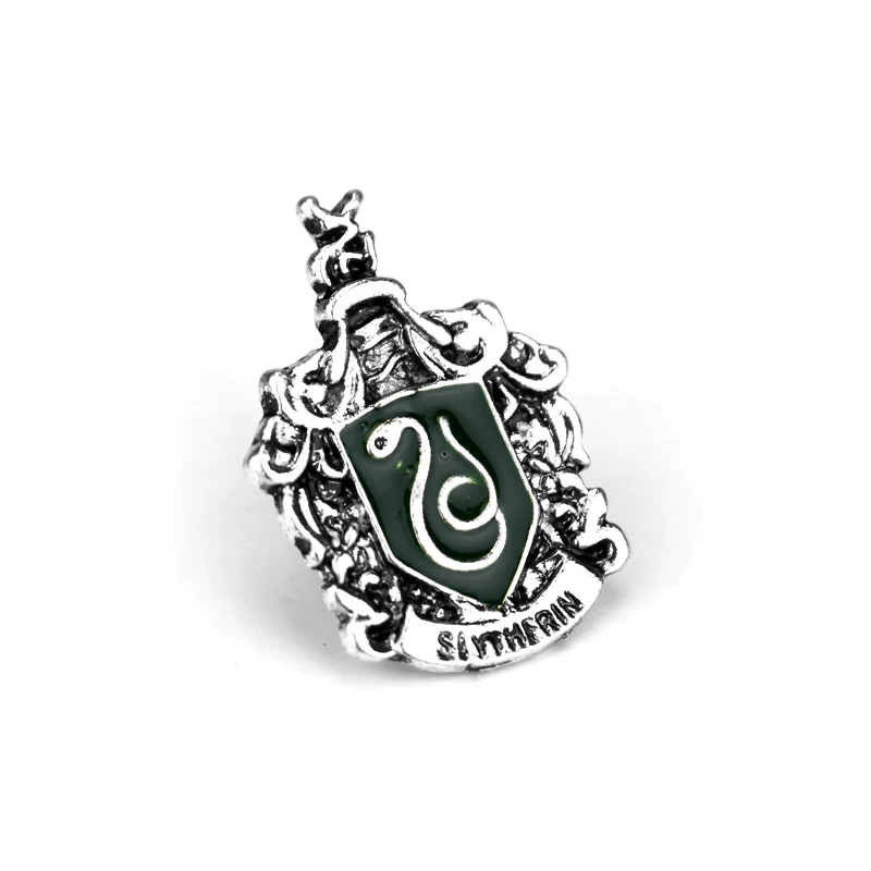 Slytherin броши булавка Змеиный Логотип Металл больше Броши Нагрудный значок на булавке Женские вентиляторы продвижение подарок шарф шпильки аксессуары