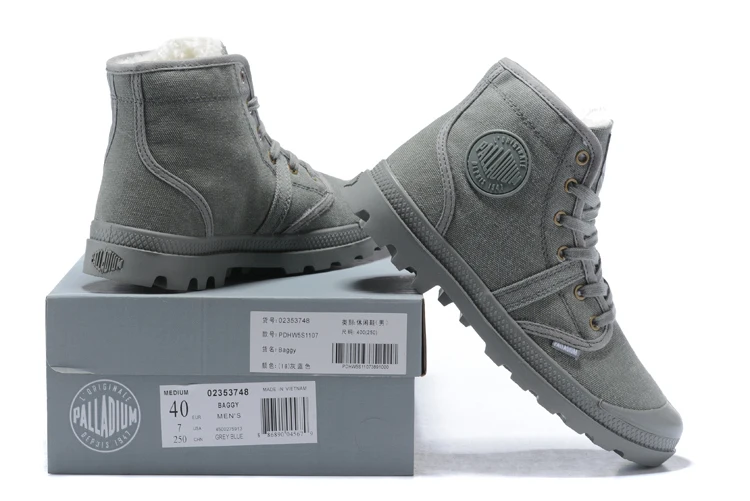 PALLADIUM Pampa/плюшевая теплая парусиновая Повседневная обувь ковбойская Зимняя