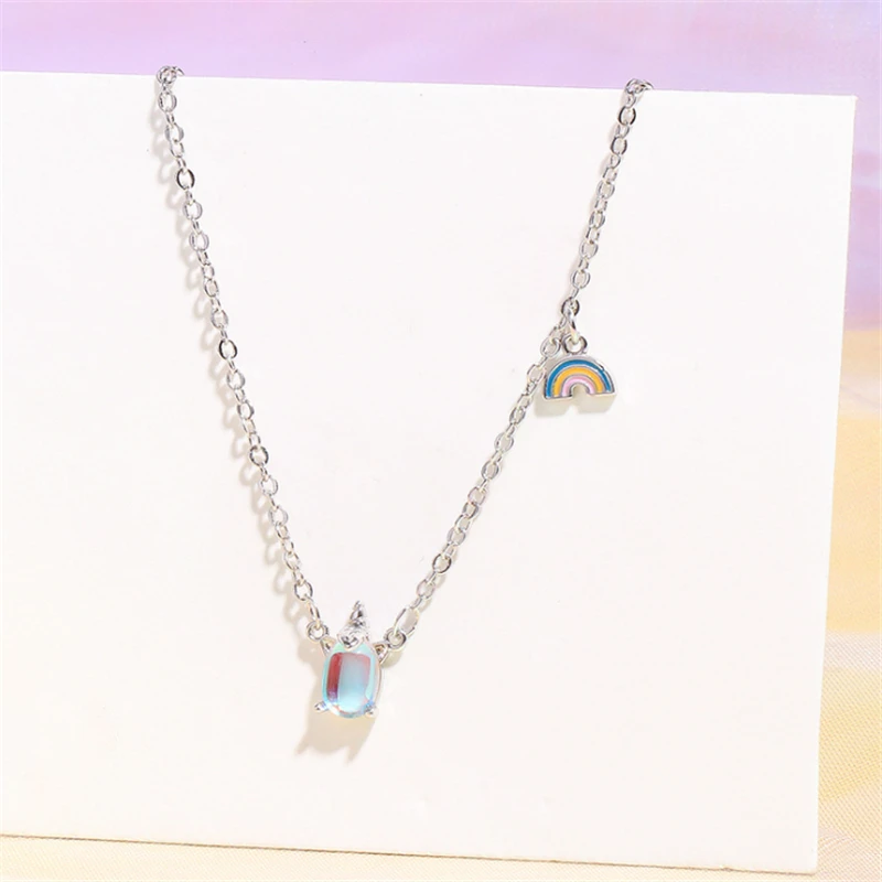 Женское длинное ожерелье с лунным камнем длинная Серебряная цепочка чокер в