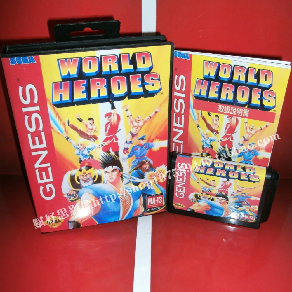 Sega MD игры герои мира с коробкой и руководством для 16 бит игровой картридж Megadrive