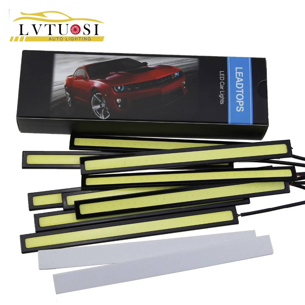 Leadtops 10 шт. 17 см COB DRL Дневные Бег свет для автомобилей LED Внешнее освещение