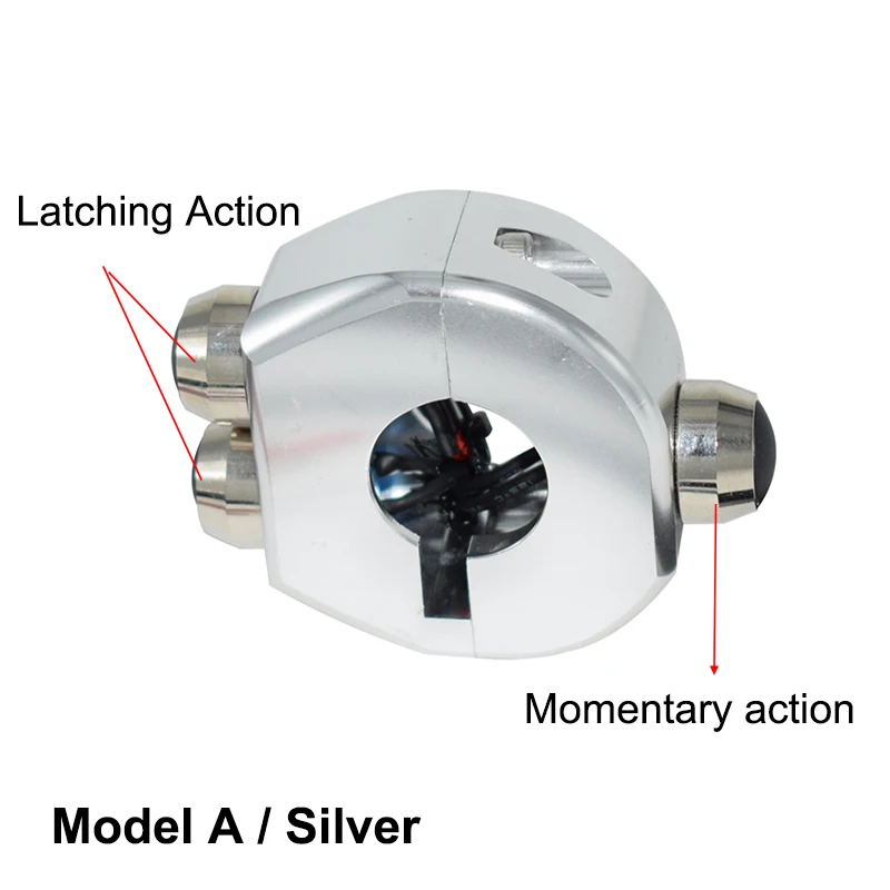 Model A Silver 7/" 22 мм алюминиевый сплав CNC мотоциклетные переключатели руля крепление переключатель головной светильник противотуманный светильник вкл. ВЫКЛ - Цвет: Model A Silver