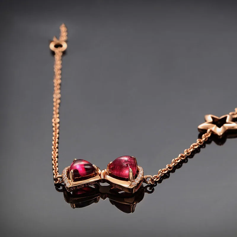 Двойная ярмарка романтический красный камень бант Маленькая звезда цвет